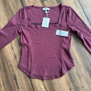 Jessica Simpson Burgundy Long Sleeve Top